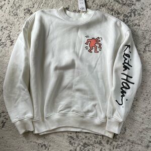 Abercrombie Oversized Keith Haring White Sweatshirt XS Never Worn NWT